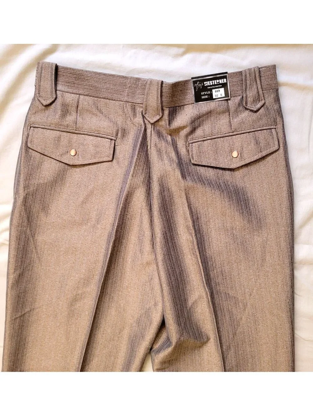 Westerner Men's 34x30 Mauve Taupe Textured Western Style Dress Pants NEW Vintage